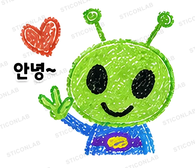 크레용 외계인 삐요의 감정 표현