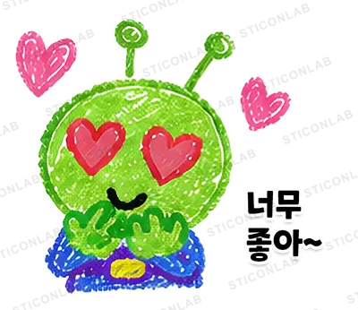 크레용 외계인 삐요의 감정 표현
